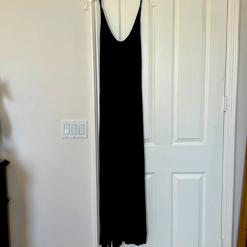 Jolie Low-back black maxi dress. Large w/ adjustable straps. New with tags. - Picture 1 of 3